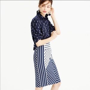 J Crew cotton Chevron pencil skirt